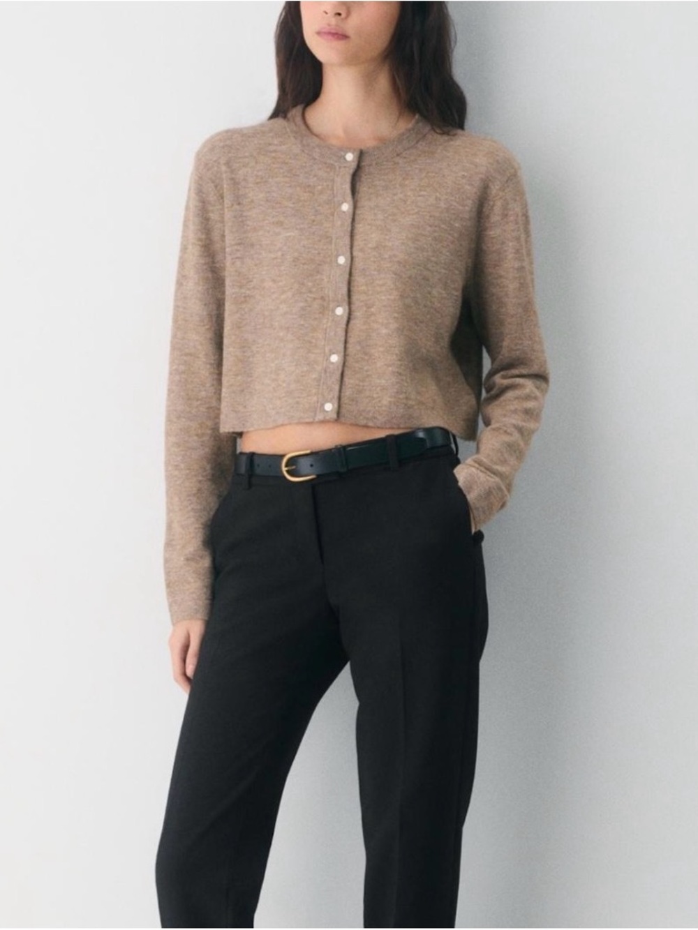 Aritzia Wilfred Sicily Cardigan (size Small Heather Nomad Taupe)